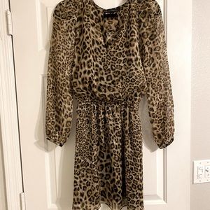 Leopard cinched waist dress